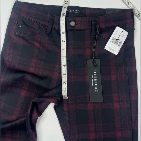 NWT Liverpool Jeans Stretch Plaid Ponte Pants Womens Size 6 Petite - Picture 6 of 12